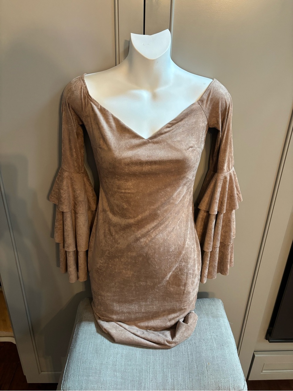 Hot Miami Styles faux suede dress S